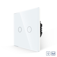Intrerupator Dublu cu Variator si Touch din Sticla LUXION, RF433, alb