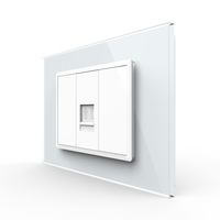 Priza Telefon LIVOLO cu Rama din Sticla, alb