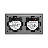 Intrerupator Dublu + Simplu cu Touch din Sticla LUXION, negru