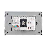 Priza Ingusta + TV + Internet cu Rama din Sticla LUXION, Standard Italian, 3M, negru