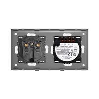 Intrerupator Triplu + Priza cu Rama din Sticla LUXION, alb