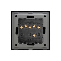 Intrerupator Triplu Mecanic LUXION cu Rama din Sticla, negru