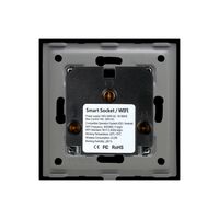 Priza Simpla Wi-Fi cu Monitorizare Consum, cu Rama din Sticla LUXION, negru