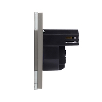 Priza Simpla + USB-A + USB-C LUXION cu Rama din Sticla, gri