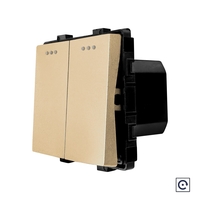 Modul Intrerupator Dublu Mecanic cu Reset / Revenire LUXION, auriu