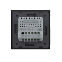 Intrerupator Dublu Cap Scara / Cruce cu Touch LIVOLO din Sticla - Protocol ZigBee EC, negru