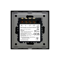 Intrerupator Dublu Wi-Fi cu Touch din Sticla LUXION, negru