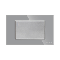 Intrerupator Simplu Mecanic LUXION cu Rama din Sticla, Standard Italian, 3M, gri