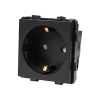 Modul Priza Simpla Fara Rama Din Sticla LUXION, negru