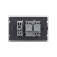 Priza dubla italiana Livolo cu rama din sticla - standard italian, alb