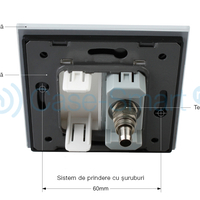 Priza simpla TV Livolo cu rama din sticla, negru