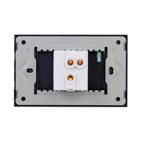 Intrerupator Simplu Cap Scara Mecanic LUXION cu Rama din Sticla, Standard Italian, 3M, negru