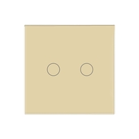 Intrerupator Dublu Wi-Fi + RF433 cu Touch din Sticla LUXION, auriu