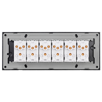 Intrerupator Mecanic 12 Posturi LUXION cu Rama din Sticla, Standard Italian, 6M, negru