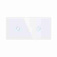 Intrerupator Simplu + Simplu cu Touch din Sticla LUXION, alb