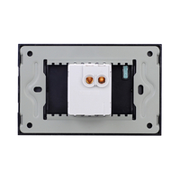 Intrerupator Simplu Mecanic LUXION cu Rama din Sticla, Standard Italian, 3M, negru