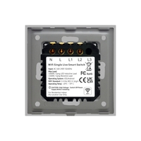 Intrerupator Dublu Wi-Fi cu Touch din Sticla LUXION, gri