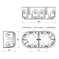 Doza aparataj dubla pentru rigips Kopos KPL64-50/2LDNA