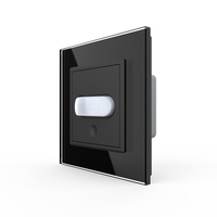 Intrerupator senzor de miscare PIR Livolo cu rama din sticla, negru