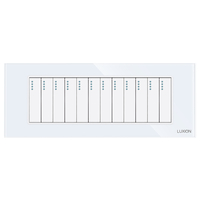 Intrerupator Mecanic 12 Posturi LUXION cu Rama din Sticla, Standard Italian, 6M, alb