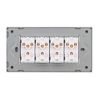 Intrerupator Mecanic 8 Posturi LUXION cu Rama din Sticla, Standard Italian, 4M, gri