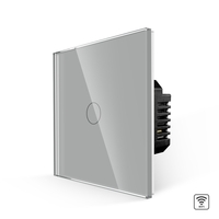 Intrerupator Simplu Wi-Fi cu Touch din Sticla LUXION, gri