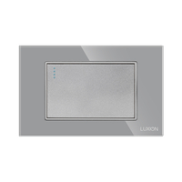 Intrerupator cu Revenire (Sonerie) Mecanic LUXION cu Rama din Sticla, Standard Italian, 3M, gri