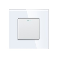 Intrerupator Simplu Cap Cruce Mecanic LUXION cu Rama din Sticla, alb