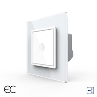 Intrerupator Simplu Cap Scara / Cruce cu Touch LIVOLO cu Rama din Sticla - Protocol Zigbee EC, alb