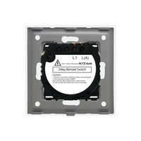 Intrerupator Simplu Cap Scara / Cruce cu Touch din Sticla si Rama de Aluminiu LUXION, RF433, auriu