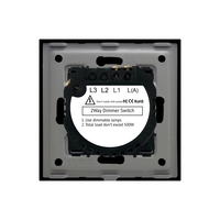 Intrerupator Simplu cu Variator Cap Scara / Cruce cu Touch si Rama din Aluminiu LUXION, negru