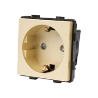 Modul Priza Simpla Fara Rama Din Sticla LUXION, auriu