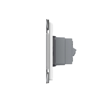 Priza dubla italiana Livolo cu rama din sticla - standard italian, alb