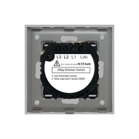 Intrerupator Simplu cu Variator Cap Scara / Cruce cu Touch din Sticla LUXION, gri