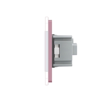 Priza tripla Livolo cu rama din sticla, roz