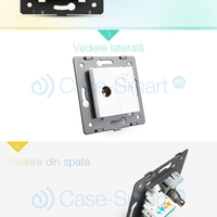 Priza dubla TV + telefon Livolo, alb