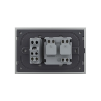 Priza dubla italiana Livolo cu rama din sticla - standard italian, gri