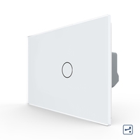 Intrerupator Simplu Cap Scara / Cruce cu Touch LIVOLO din Sticla, Standard Italian, alb