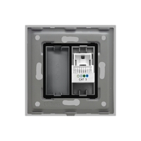 Priza Telefon + Blank cu Rama din Sticla LUXION, gri