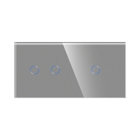 Intrerupator Dublu + Simplu cu Touch din Sticla LUXION, gri