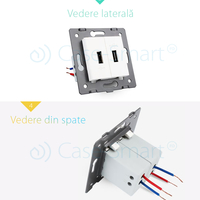 Priza Dubla USB Livolo, alb