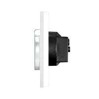 Priza Simpla cu Capac de Protectie LUXION cu rama din aluminiu, alb