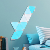 Kit 9 Panouri luminoase Nanoleaf Shapes Triangles, Iluminare LED RGBW, Senzor muzica, Flux luminos total 720 lumeni