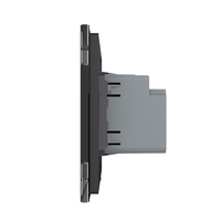 Priza USB-A + USB-C cu Rama Din Sticla LIVOLO - Serie Noua, negru