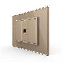 Priza Simpla TV Livolo cu Rama din Sticla - Serie Noua, auriu