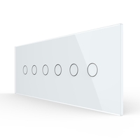 Intrerupator Dublu + Dublu + Dublu cu Touch LIVOLO cu Rama Din Sticla, Standard Italian, 6M, alb