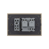 Priza dubla italiana Livolo cu rama din sticla - standard italian, auriu