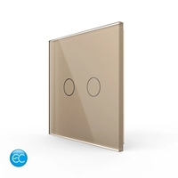 Telecomanda EC Tip Panou Dublu cu Touch LIVOLO din Sticla Securizata, auriu