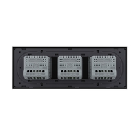 Intrerupator Simplu + Simplu + Simplu cu Touch LIVOLO cu Rama Din Sticla, Standard Italian, 6M, negru