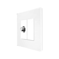 Priza TV Satelit cu Rama din Sticla LUXION, alb